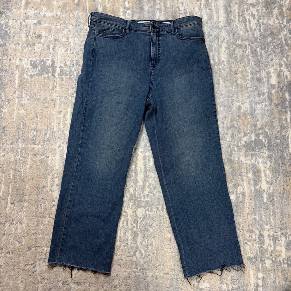 Social Standard by Sanctuary high rise crop straight jeans raw hem sz 16
